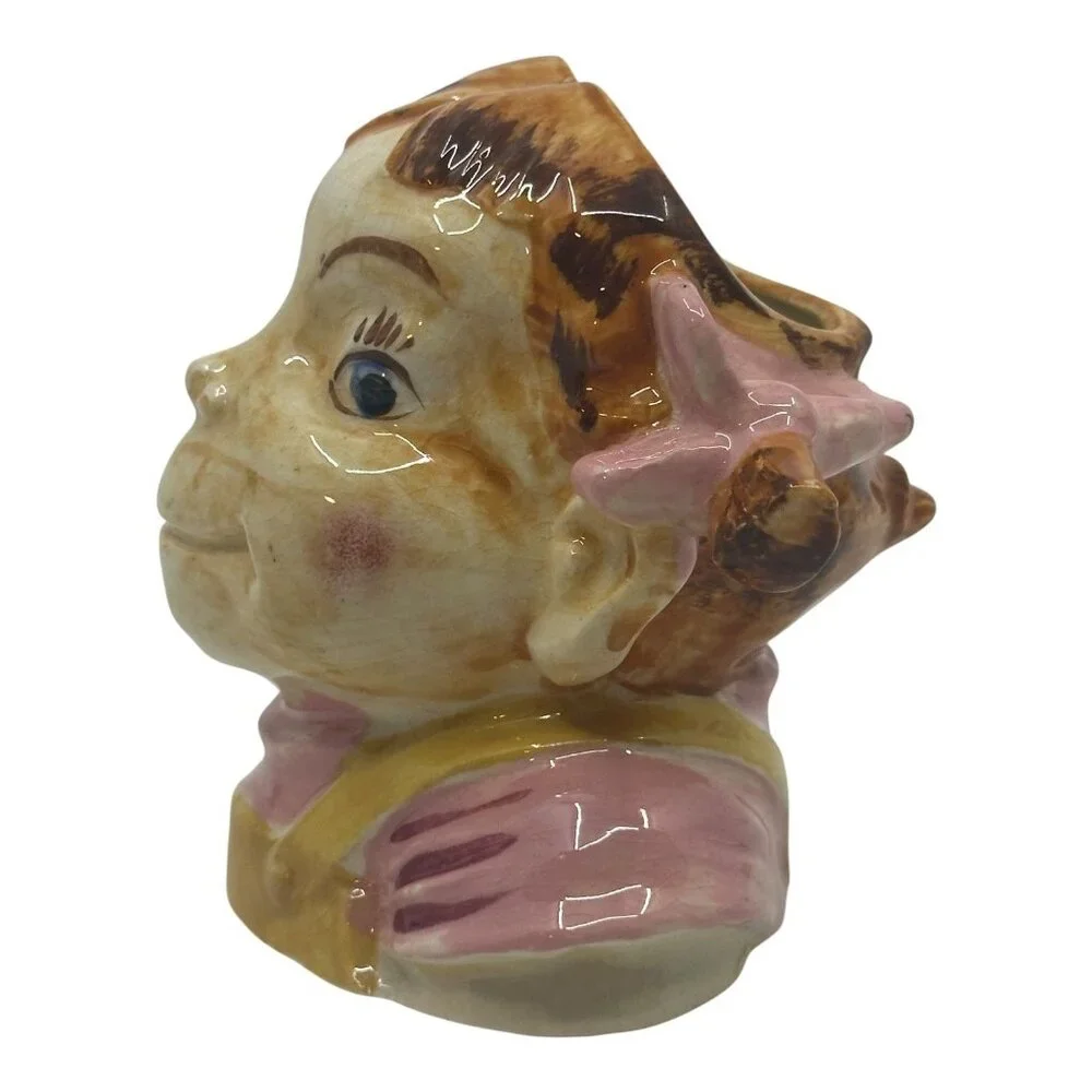 Yum-EE-Yum Girl Head Vase Occupied Japan Ceramic  Planter Vintage‎ Whimsical